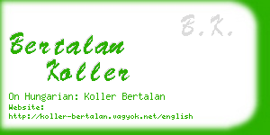 bertalan koller business card